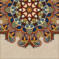floral round pattern in ukrainian oriental ethnic style