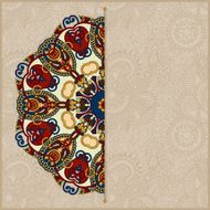 floral round pattern in ukrainian oriental ethnic style N2