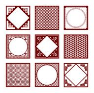 Nine Styles of Asian Pattern and Frames
