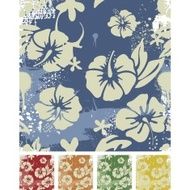 Vintage surf hibiscus pattern N2