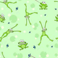 Seamless Pattern - Frogs and Lily pads