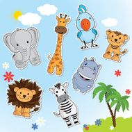 Set of funny animals from Africa N2