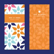 Vector abstract colorful stars vertical frame pattern invitation greeting cards