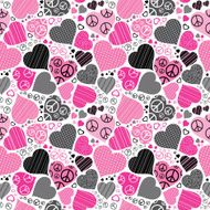 Peace and love seamless pattern