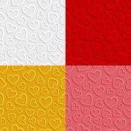 Set of seamless patterns with hearts