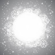 Neutral magic snow label at grey backdrop