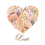 Retro card with watercolor herbs