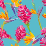 Tropical floral pattern N23
