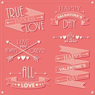 Valentine&#039;ÂÂs day set of greetings labels