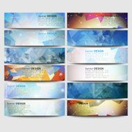 Big colored abstract banners set Conceptual triangle design vector templates N5