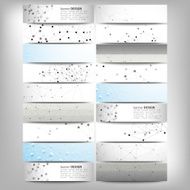 Big banners set science backgrounds molecule and communication backgrounds Conceptual N5