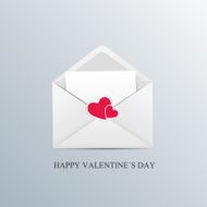 Valentine Day Card with Heart Vector Illustration