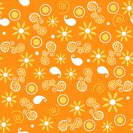 Sunny orange and yellow retro seamless tile