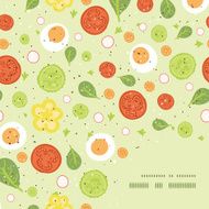 Vector fresh salad frame corner pattern background