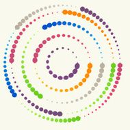 Vector background with colored dots