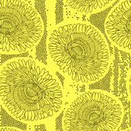 Seamless pattern of dandelions Hand-drawn floral background vector illustration