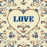 Vector Valentine&#039;s Greeting Card with Heart