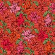 Seamless pattern with flowers lily N2