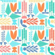 Seamless patterned background with plants