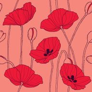 Red Poppies (seamless vector wallpaper)