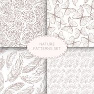 Nature seamless patterns set