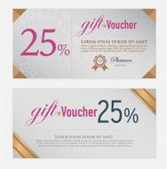 Voucher template with modern vintage pattern vector