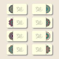 collection of ornamental floral business cards oriental pattern