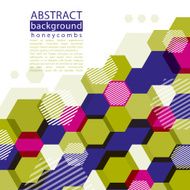 Colorful honeycomb abstract background with caption and text N3