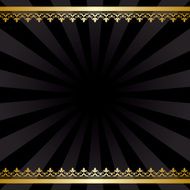 background with gold decorations - black vintage vector card