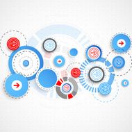 Abstract technological background with circles and arrows N2