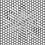 Seamless pinched raster maze honeycomb patterned square background