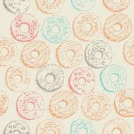 Donuts seamless pattern in doodle design