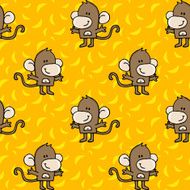 monkeys and bananas seamless pattern
