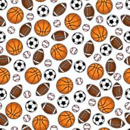 Basketball baseball football and soccerball pattern