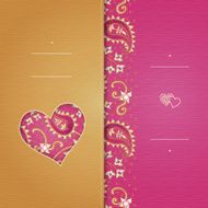 Vintage greeting card with floral motifs in east style