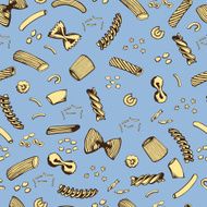 Decorative pattern with different types of pasta N2