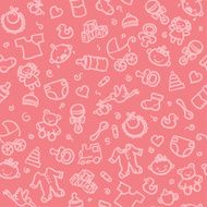 seamless pattern baby girl N2