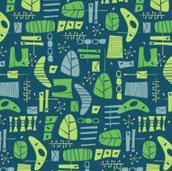 Blue-Green Boomerang Pattern