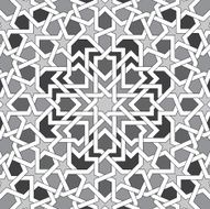 black and white islamic pattern
