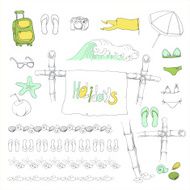 Summer holiday set Vector illustration