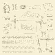 Summer holiday set Vector illustration N2
