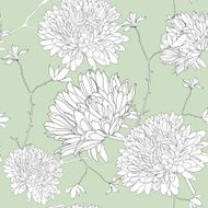 pattern flower with green background