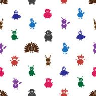 color farm animals with mild mental disabilities seamless pattern eps10