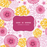 Vector pink field flowers frame seamless pattern background