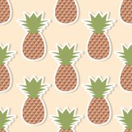 Pineapple pattern Seamless texture with ripe red pineapples