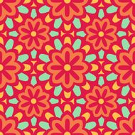 Seamless Moroccan Style Floral Background Pattern Pink Orange Yellow Aqua