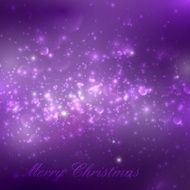 Merry Christmas shiny purple holiday background with lights sp