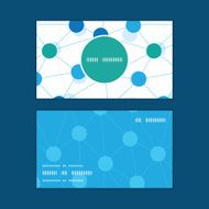 Vector connected dots vertical round frame pattern business cards set