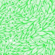 Seamless floral green doodle pattern