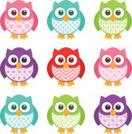 Cute Simple Cartoon Patterned Owls